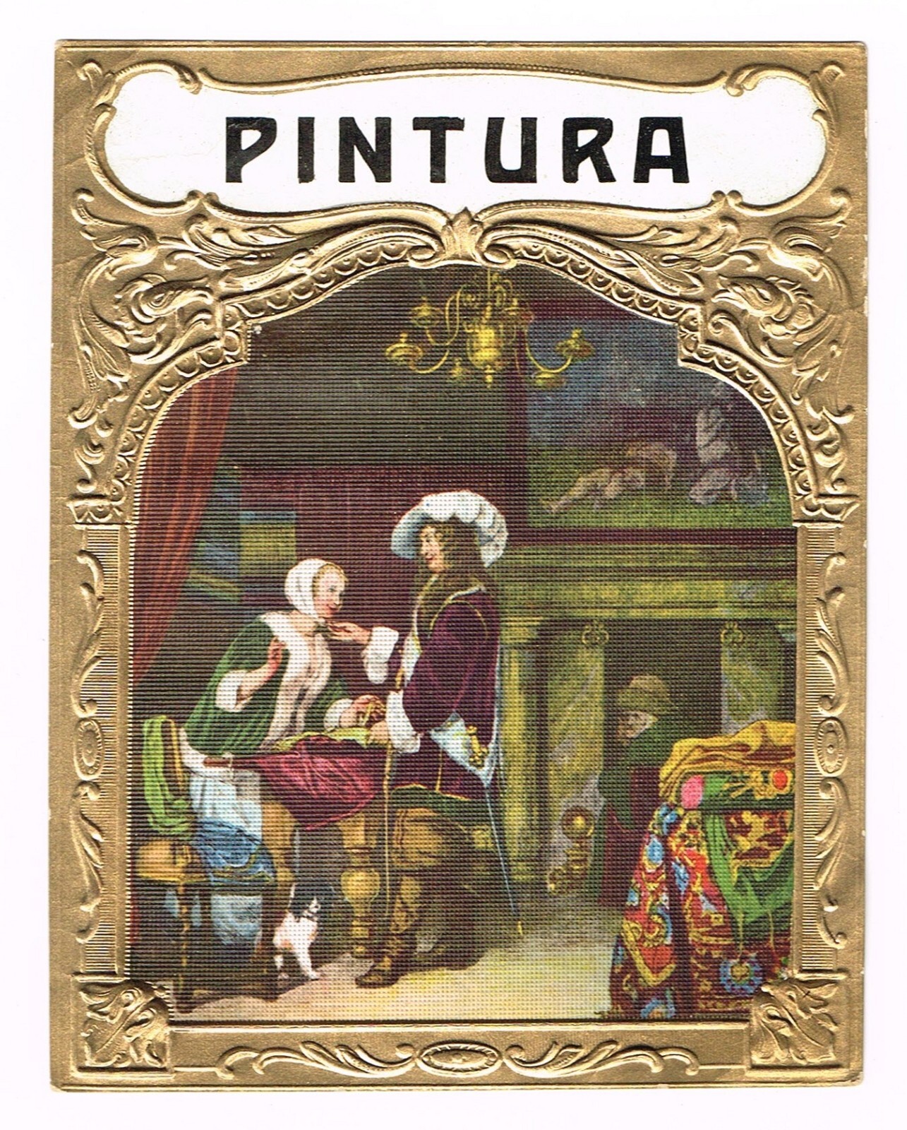 ORIGINAL C1910 CIGAR BOX LABEL ANTIQUE PINTURA DUTCH REMBRANDT EMBOSSED