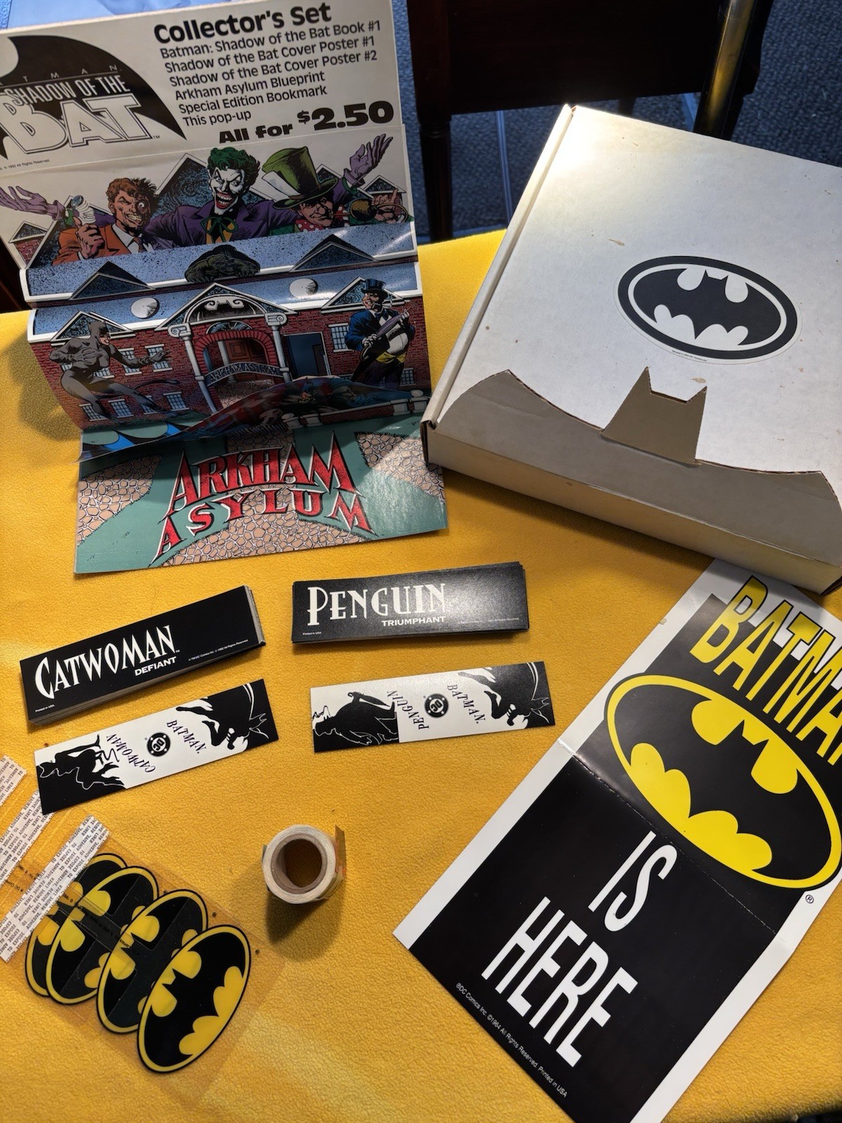 1992 DC Comics Batman Retailer Promo Kit 4 Posters Shadow of the Bat Display Box