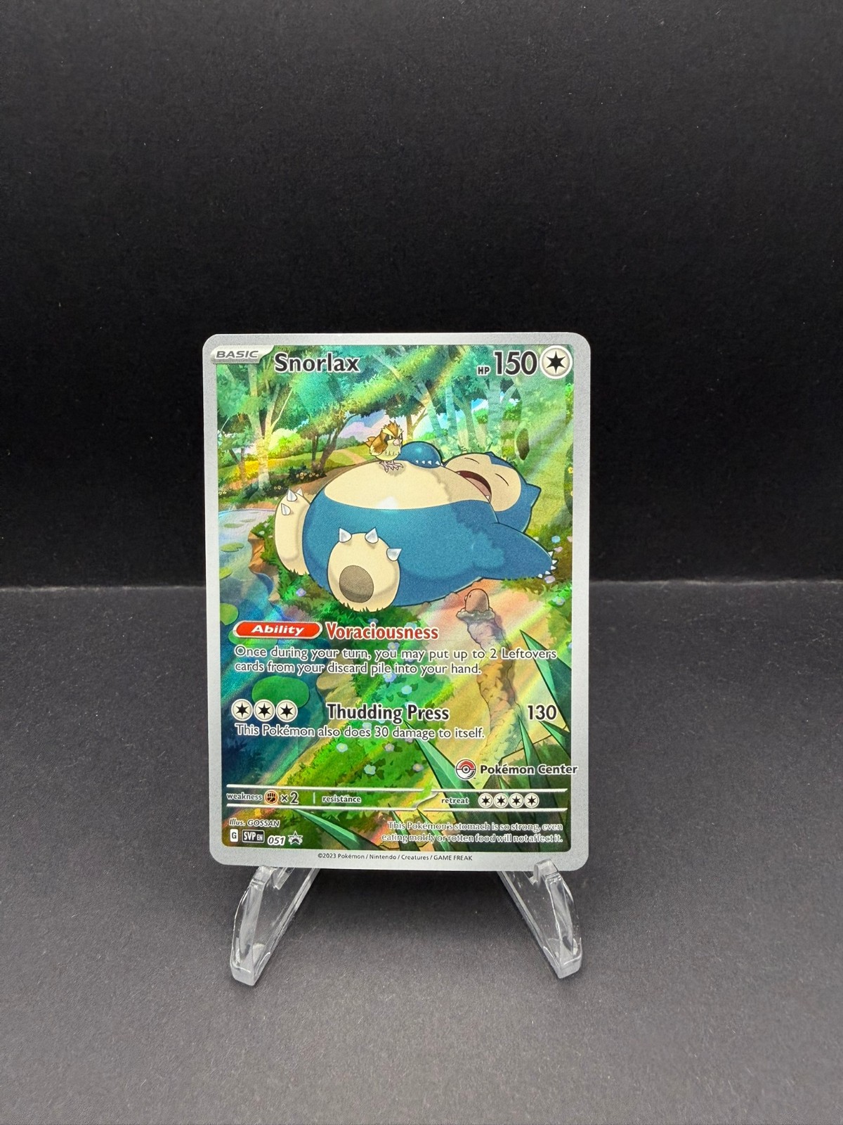 Snorlax 051 SV Scarlet & Violet Promo Cards - Pokemon Center Promo 151 - LP Snorlax 051 SV Scarlet & Violet Promo Cards - Pokemon Center Promo 151 - LP