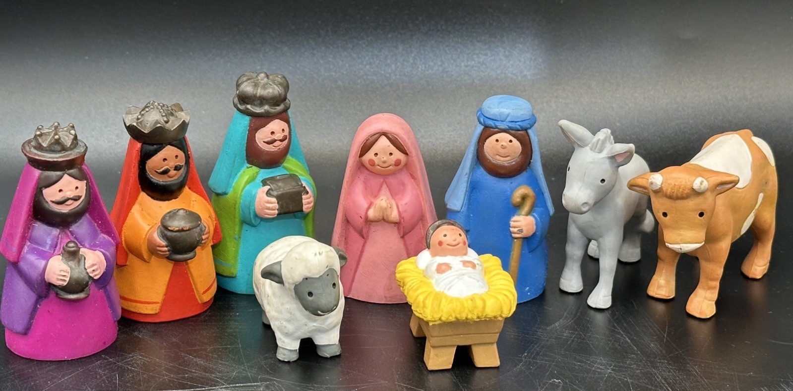 Vintage 1993 Avon Kids My First Christmas Nativity Complete 9 Piece Figure Set Vintage 1993 Avon Kids My First Christmas Nativity Complete 9 Piece Figure Set