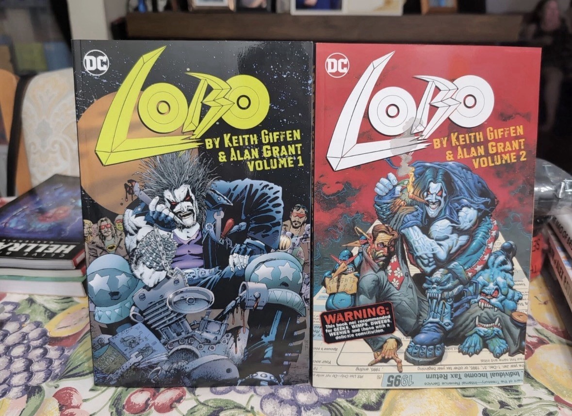 Lobo by Keith Giffen & Alan Grant vol 1 + 2 SIGNED by Simon Bisley TPB Lobo by Keith Giffen & Alan Grant vol 1 + 2 SIGNED by Simon Bisley TPB