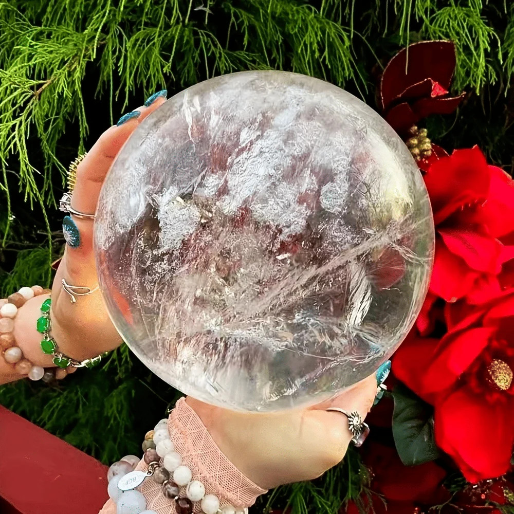 1pc Large White Quartz Crystal Ball - Clear Sphere with Natural Inclusions, for 1pc Large White Quartz Crystal Ball - Clear Sphere with Natural Inclusions, for