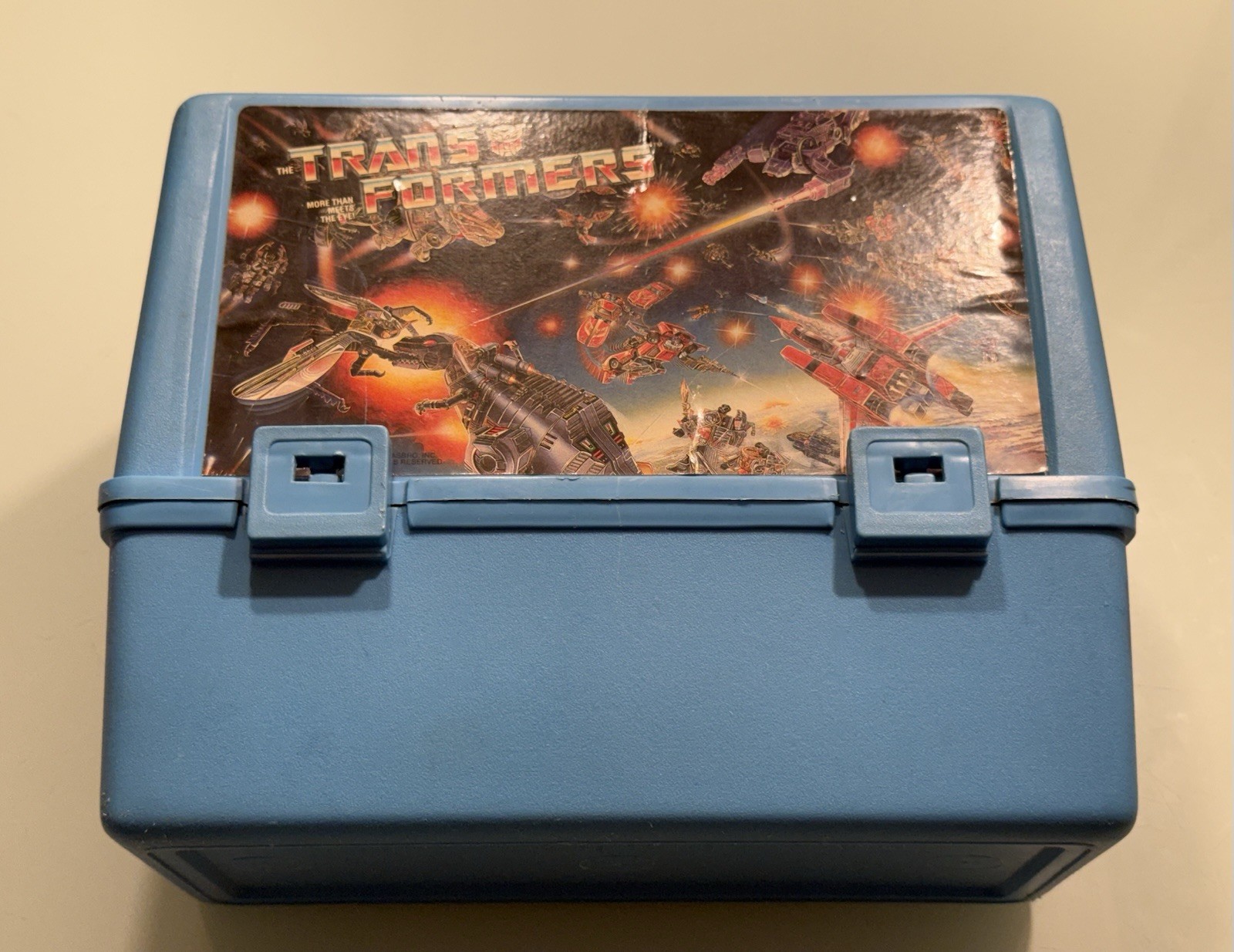 RARE Vintage 1980s Transformers G1 Blue Canadian Thermos Lunchbox Canada RARE Vintage 1980s Transformers G1 Blue Canadian Thermos Lunchbox Canada