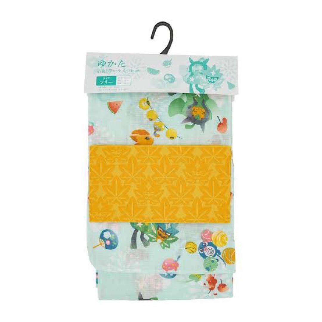 Pokemon Center Original Ogrepon Vulpix Summer Yukata Obi Set Free Size Festival