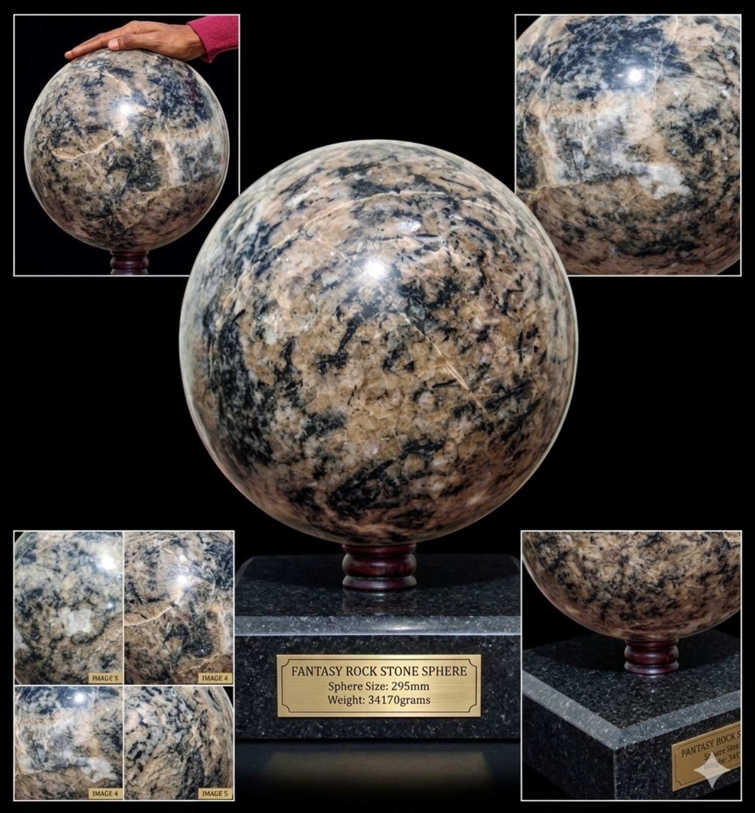 34kg Jumbo Fantasy Rock Crystal Sphere 295mm Large Chakra Healing Energy Ball