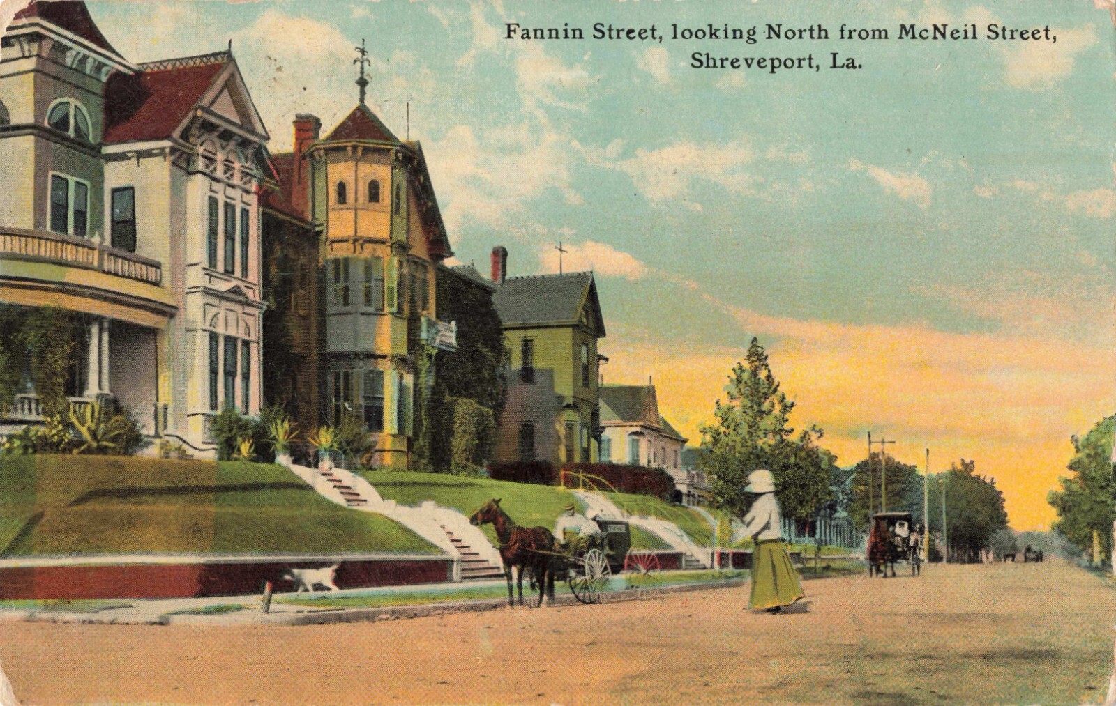 Fannin Street North from McNeil Shreveport Louisiana LA 1911 Postcard Fannin Street North from McNeil Shreveport Louisiana LA 1911 Postcard