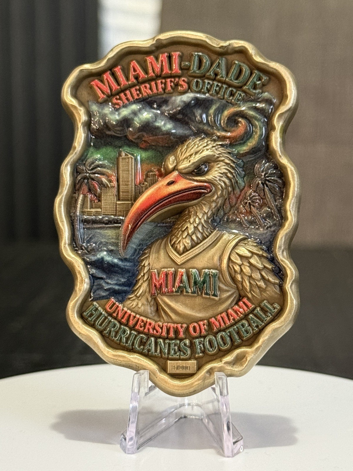🔥 RARE /SOUGHT 🔥UNIVERSITY OF MIAMI CHALLENGE COIN MIAMI DADE SHERIFFS OFFICE
