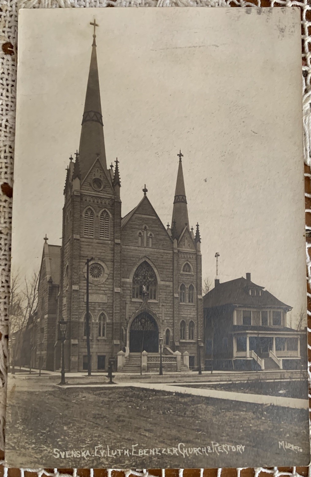 RPPC Photo Postcard 1909 Svenska Evangelical Lutheran Ebenezzer Church & Rectory RPPC Photo Postcard 1909 Svenska Evangelical Lutheran Ebenezzer Church & Rectory