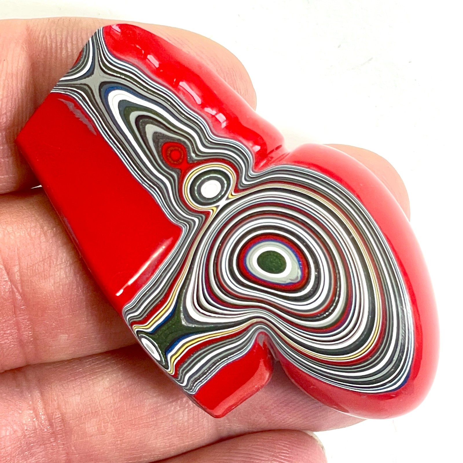 DVH Genuine Red Fordite Specimen Polished Face Michigan Chv Frd Jp (6710)