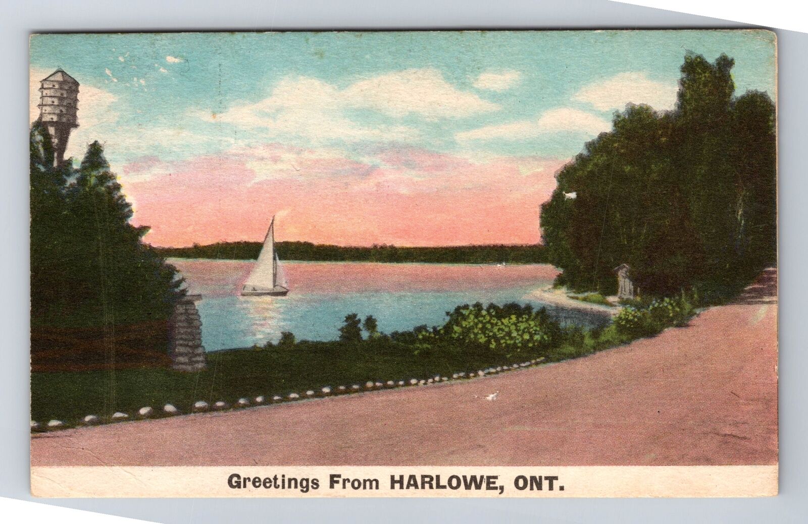 Harlowe Ontario-Canada, Scenic Greetings, Antique Souvenir Vintage Postcard