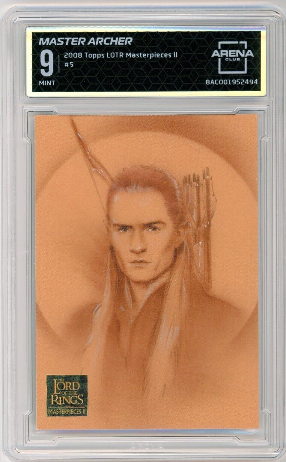 2008 Topps The Lord of the Rings #5 Master Archer Legolas Arena Club 9 Mint