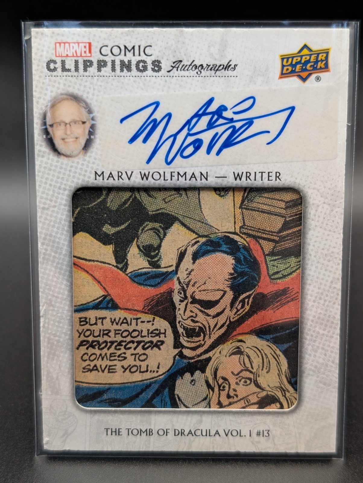 Marvel 80th Anniversary Comic Clippings Autographs Marv Wolfman Auto DRACULA /15 Marvel 80th Anniversary Comic Clippings Autographs Marv Wolfman Auto DRACULA /15