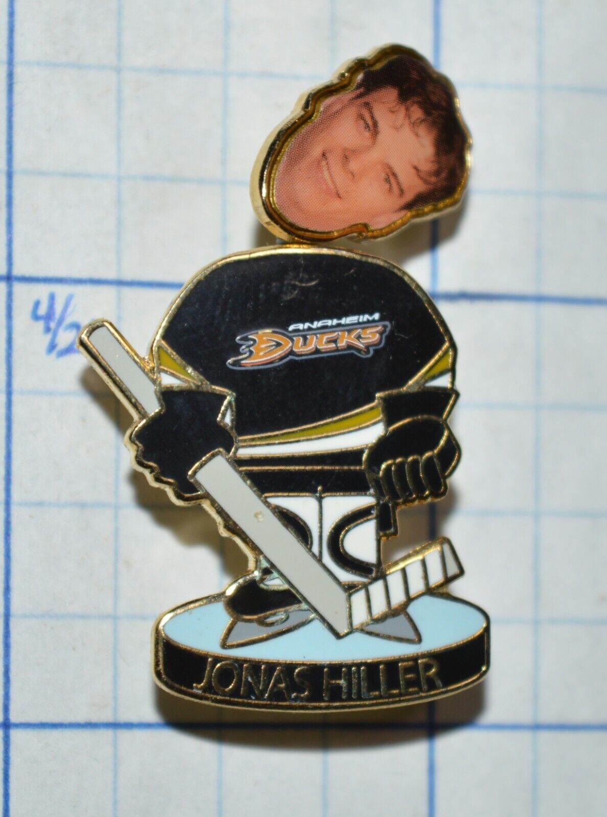 JONAS HILLER NHL HOCKEY 2007-2014 ANAHEIM CA MIGHTY DUCKS GOALIE 1.5\