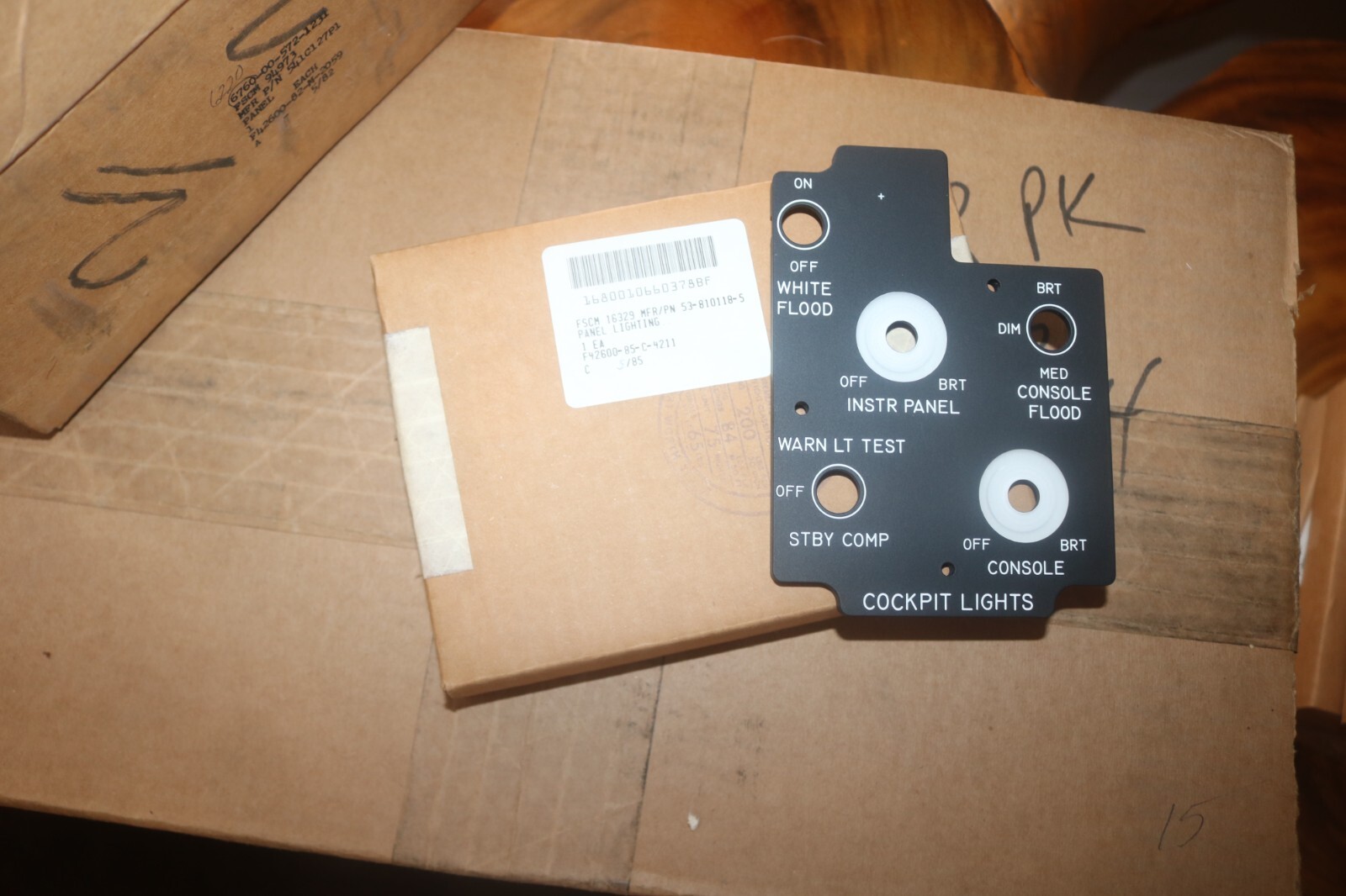 RARE NOS vintage F4 Phantom cockpit lighting panel 538101185 G1N RARE NOS vintage F4 Phantom cockpit lighting panel 538101185 G1N