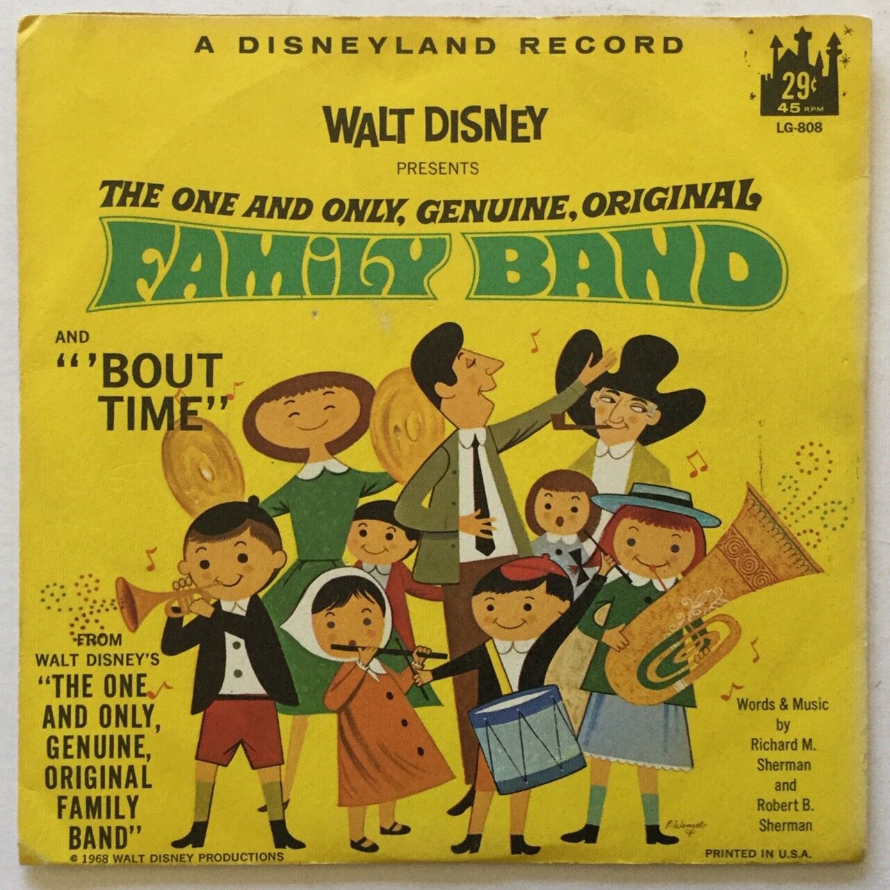 Walt Disney Record ONE & ONLY GENUINE, ORIGINAL, FAMILY BAND Disneyland LG-808