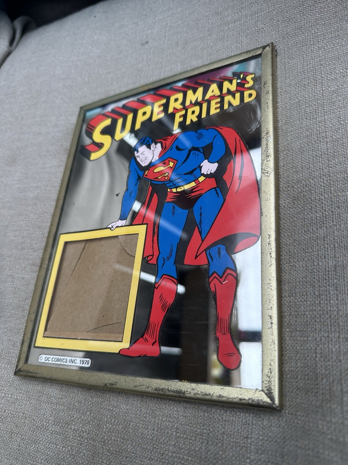 Vintage Superman's Friend 6 X 8 Picture Frame Mirror DC Comics 1978 Vintage Superman's Friend 6 X 8 Picture Frame Mirror DC Comics 1978