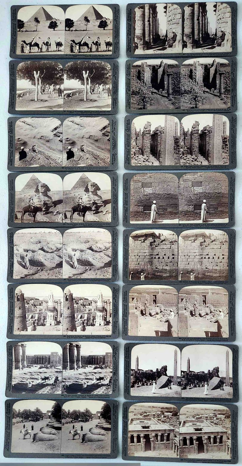 Lot of 16 Underwood Stereoview Cards, “Egypt” 1904