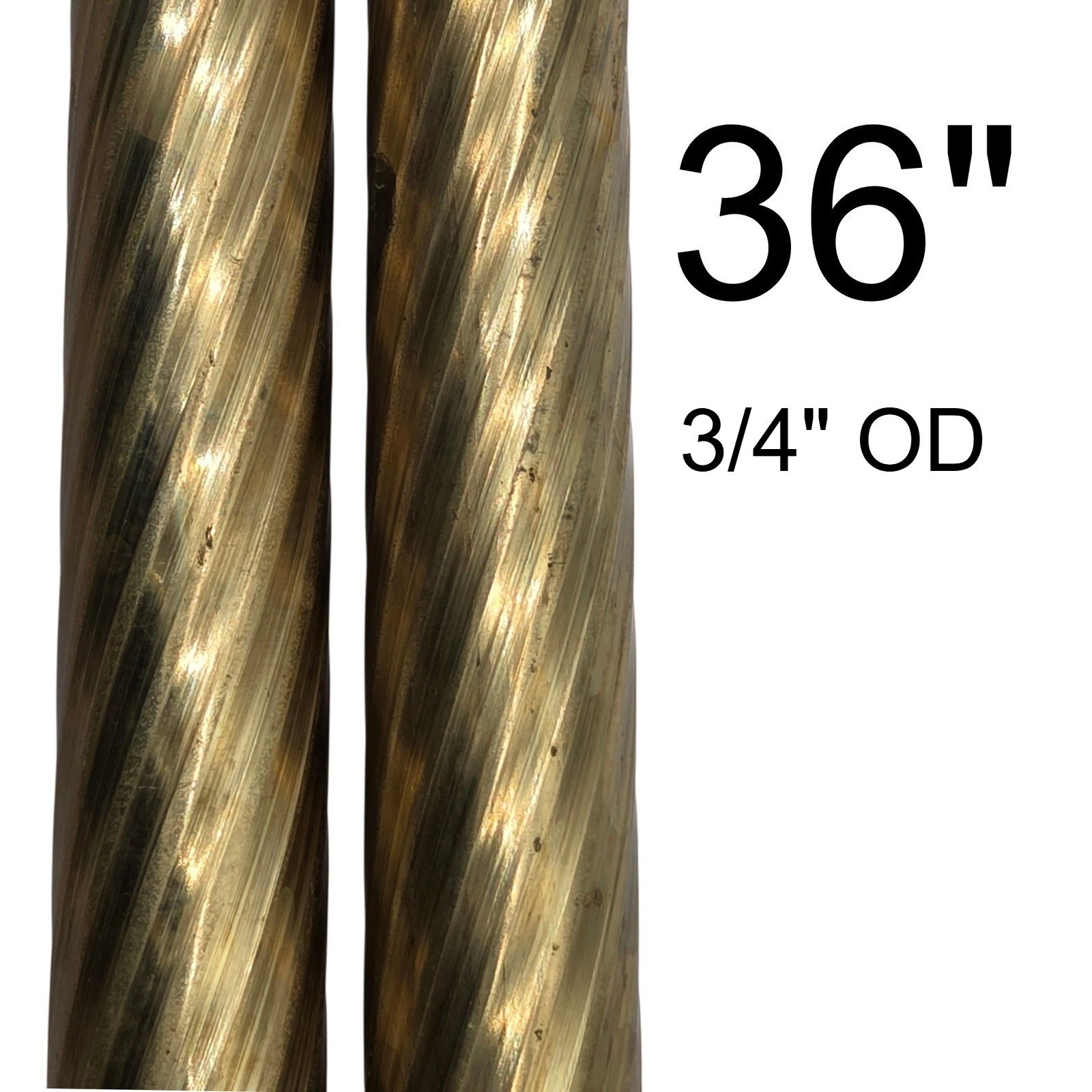 Spiral Fluted Brass Tubing Pipe Pole Sleeve 36\