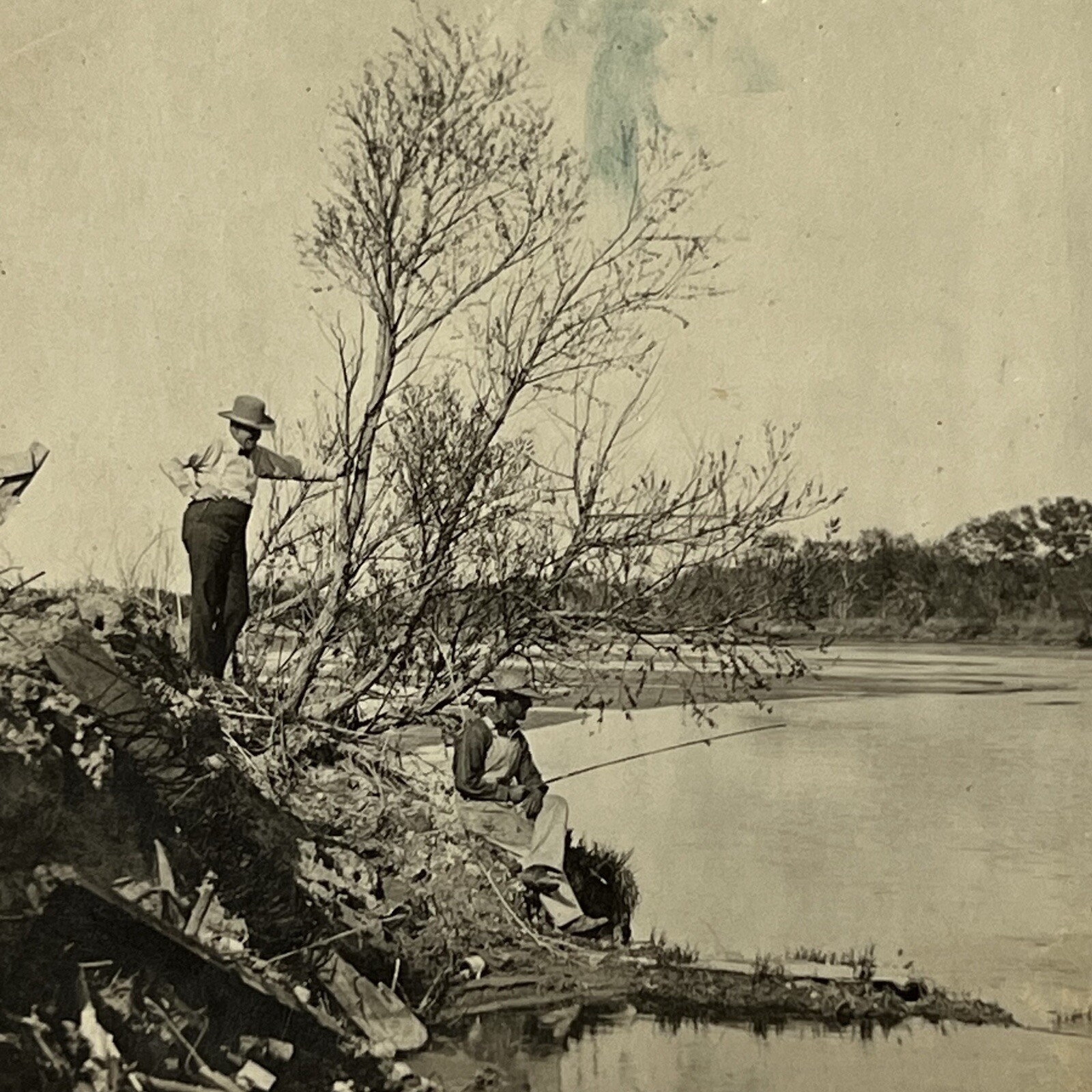 Vintage RPPC Real Photograph Postcard Men Fishing Beautiful Scenery Pond Vintage RPPC Real Photograph Postcard Men Fishing Beautiful Scenery Pond