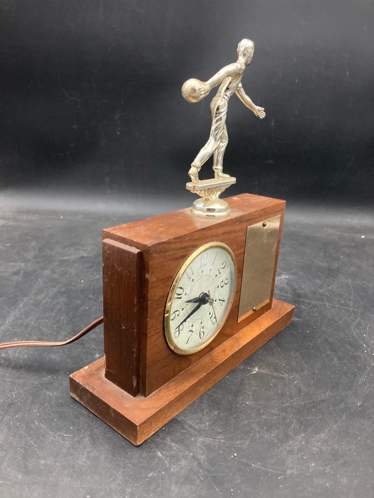 Vintage (1968/69) Bowling Trophy with Sessions Electric Clock Works Great Vintage (1968/69) Bowling Trophy with Sessions Electric Clock Works Great
