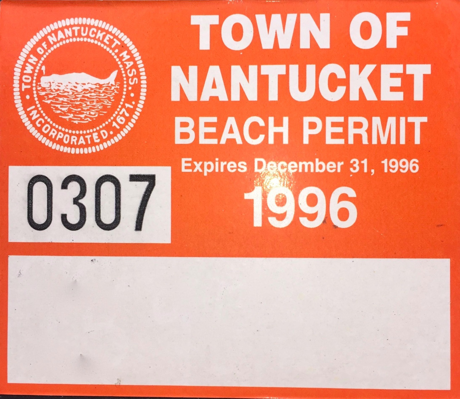Vintage Nantucket Beach Permit Sticker Vintage Nantucket Beach Permit Sticker