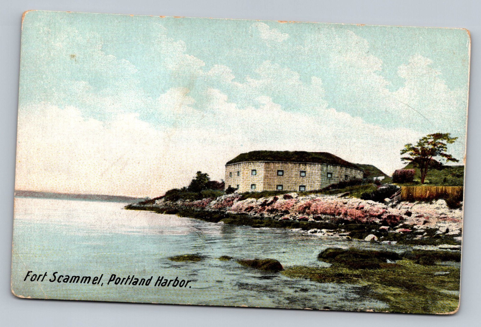 c1910 Fort Scammel Portland Harbor Maine ME Vintage Postcard