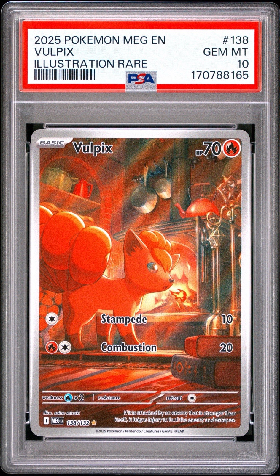 2025 POKEMON MEG EN-MEGA EVOLUTION ILLUSTRATION RARE #138 VULPIX PSA 10