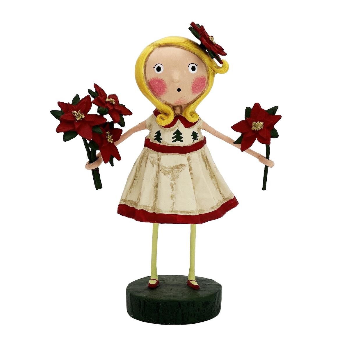 Lori Mitchell Christmas Winter Collection Etta Poinsettia Flower Figurine 15532 Lori Mitchell Christmas Winter Collection Etta Poinsettia Flower Figurine 15532