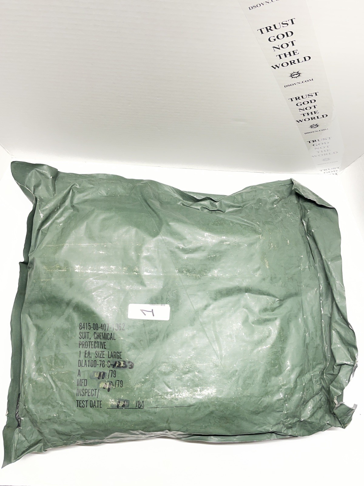 Vintage 1979 USGI Chemical Protective Suit Large NSN 8415-00-407-1062 Sealed #1 Vintage 1979 USGI Chemical Protective Suit Large NSN 8415-00-407-1062 Sealed #1