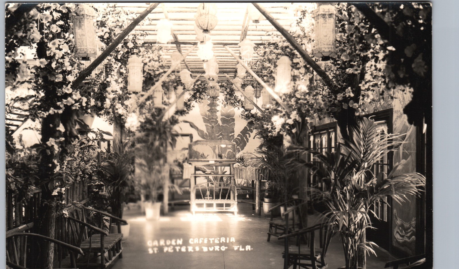 GARDEN CAFETERIA st petersburg fl real photo postcard rppc florida history GARDEN CAFETERIA st petersburg fl real photo postcard rppc florida history