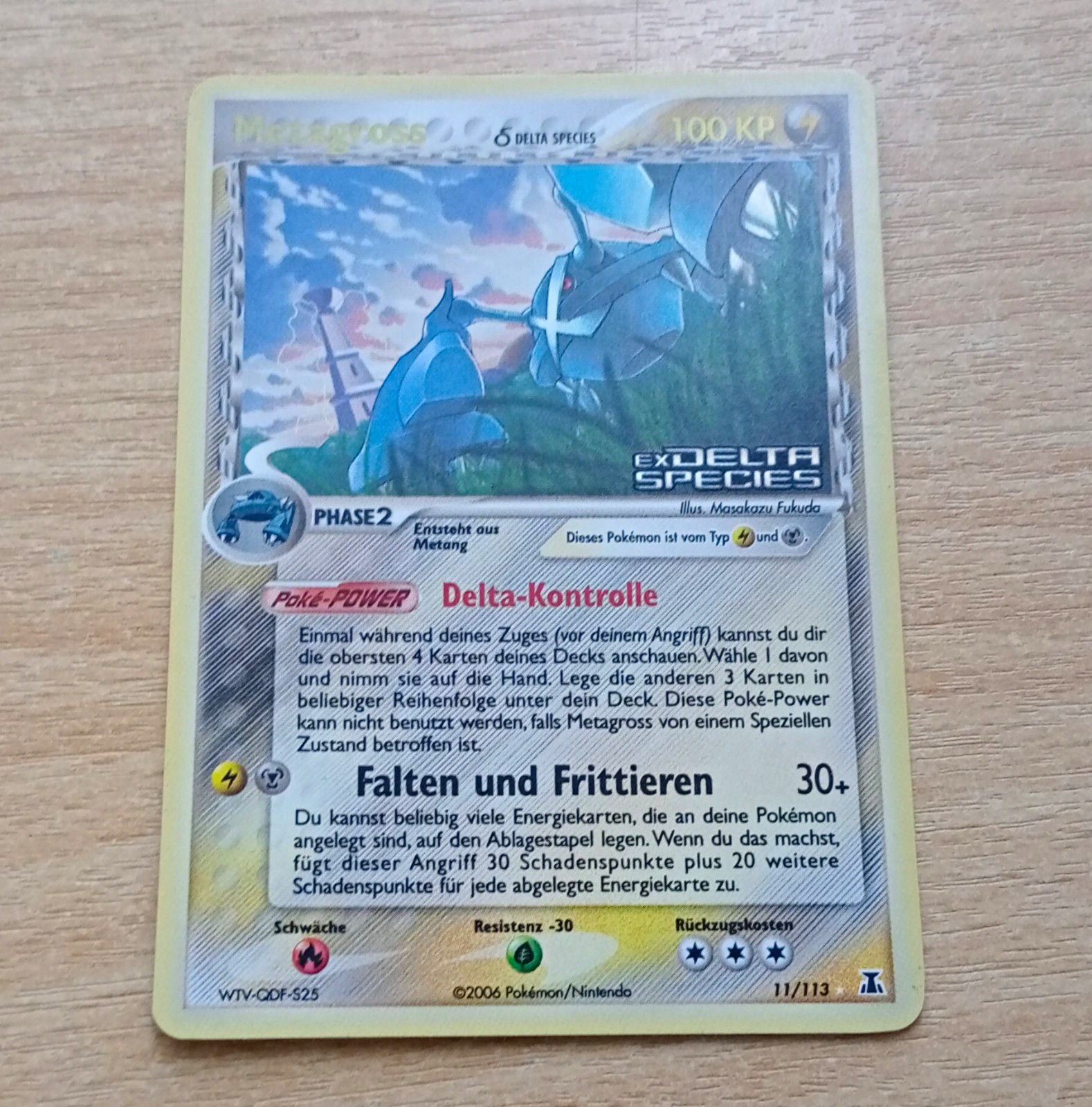 Nintendo Metagross EX 11/113 EX Delta Species Rare German Phase 2 100 CP 2006 Nintendo Metagross EX 11/113 EX Delta Species Rare German Phase 2 100 CP 2006