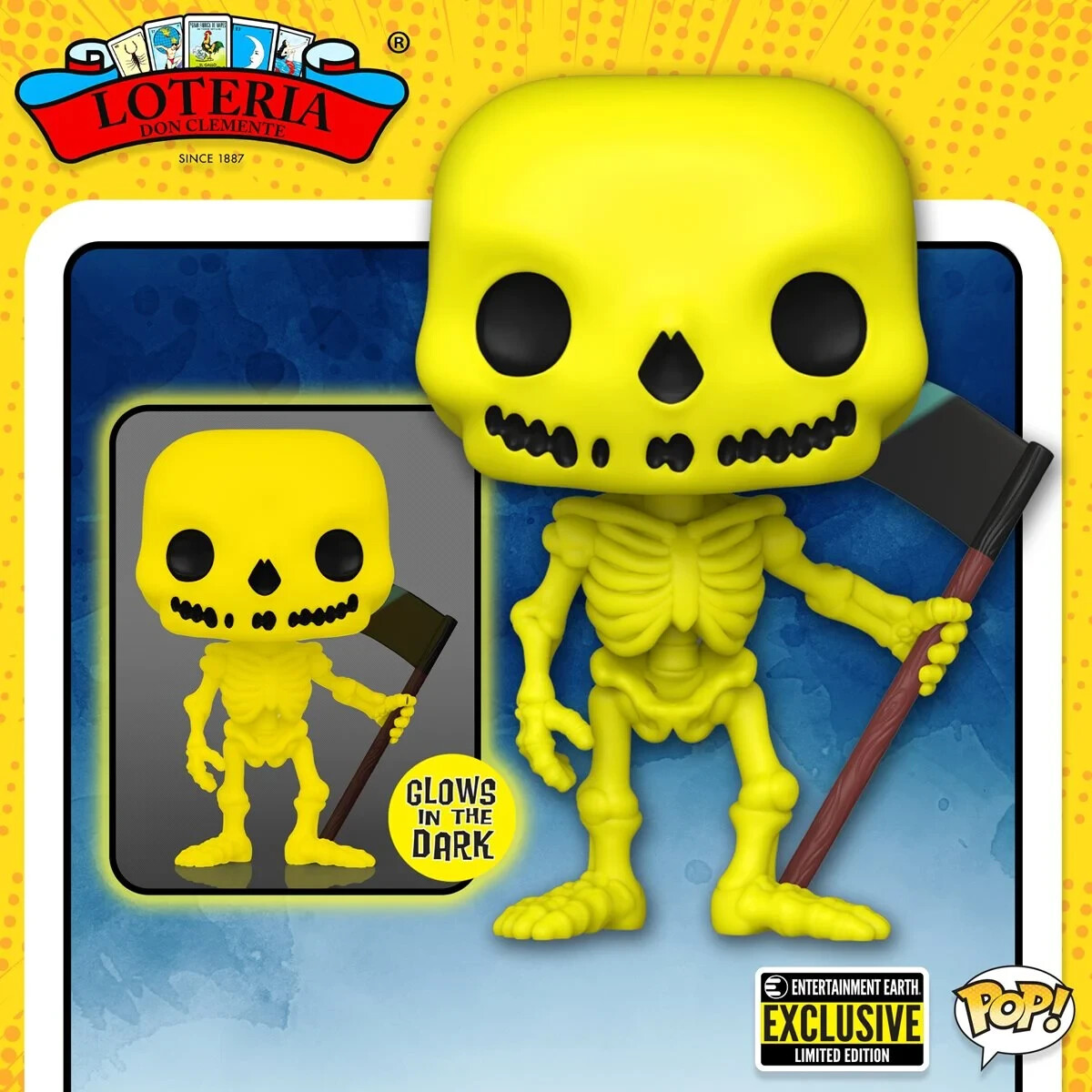 Loteria La Muerte Glow-in-the-Dark Pop Vinyl Figure - Entertainment Earth Excl. Loteria La Muerte Glow-in-the-Dark Pop Vinyl Figure - Entertainment Earth Excl.
