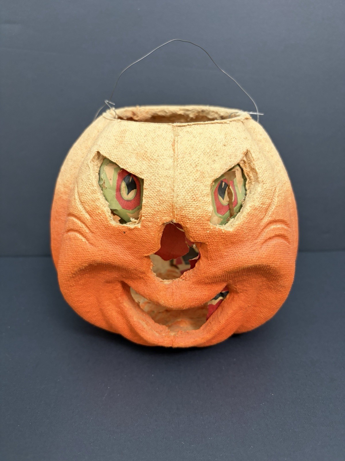 RARE VTG HALLOWEEN 1930s FN BURT PULP PAPER MACHE JOL PUMPKIN- BUFFALO NY RARE VTG HALLOWEEN 1930s FN BURT PULP PAPER MACHE JOL PUMPKIN- BUFFALO NY