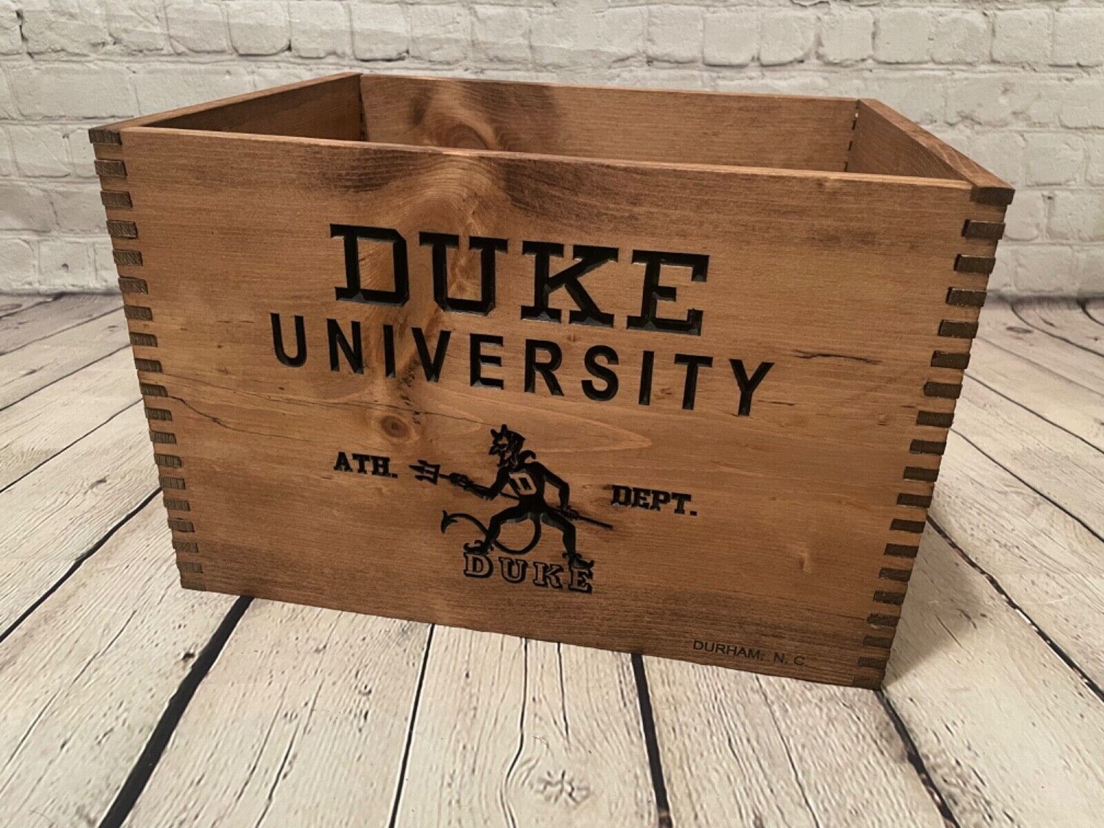 Vintage Duke University Blue Devils Athletics Crate Replica - Man-cave, Storage