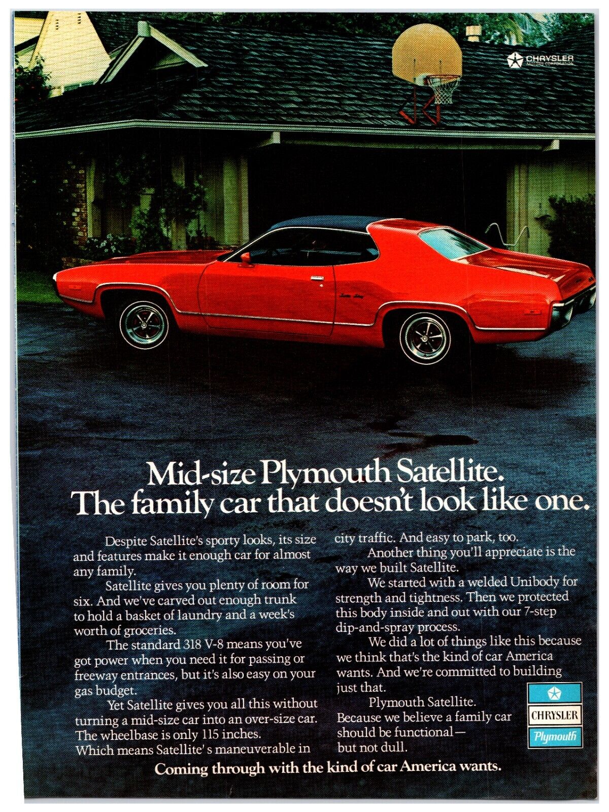 Vintage - 1972 Plymouth Satellite Car - Original Print Ad (8x11) - Advertisement