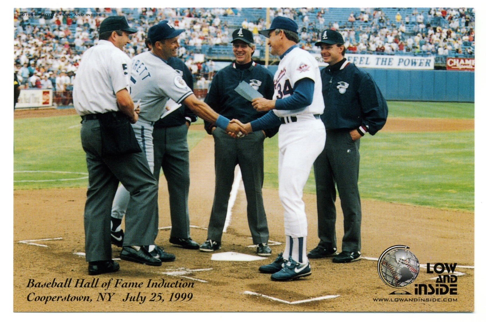 NOLAN RYAN AND GEORGE BRETT FINAL MLB GAME 10/3/93 PREGAME LINEUP CARD EXCHANGE NOLAN RYAN AND GEORGE BRETT FINAL MLB GAME 10/3/93 PREGAME LINEUP CARD EXCHANGE