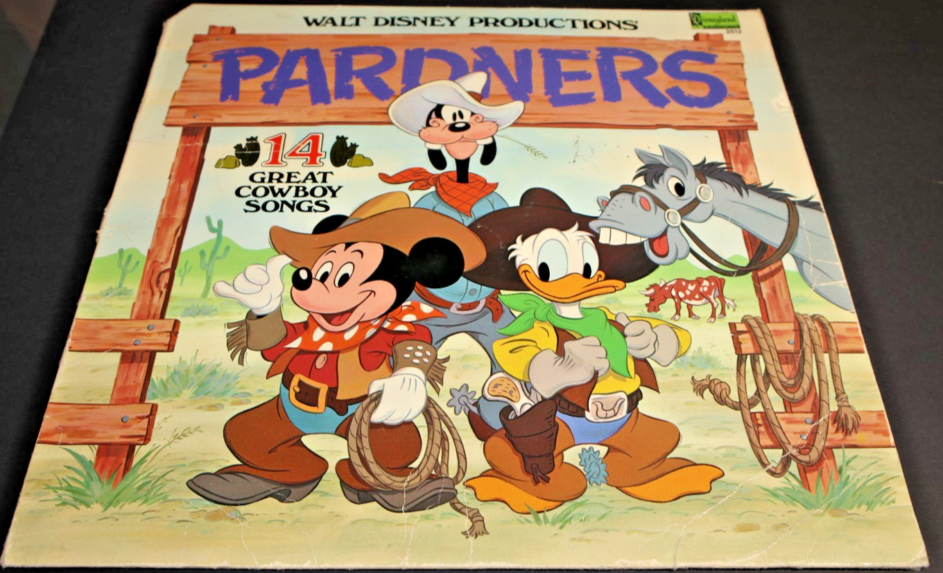 Walt Disney Productions Pardners Disneyland Records Vinyl LP 14 Cowboy Songs Walt Disney Productions Pardners Disneyland Records Vinyl LP 14 Cowboy Songs