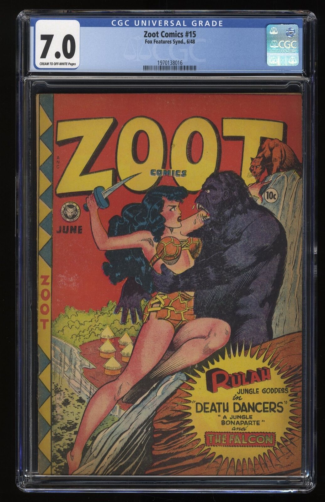 Zoot Comics #15 CGC FN/VF 7.0 Cream To Off White Rulah Cover Fox 1948