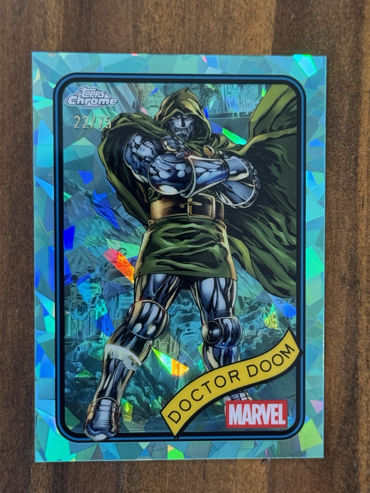 2025 Topps Chrome Marvel Sapphire Edition DOCTOR DOOM Aqua Refractor /75