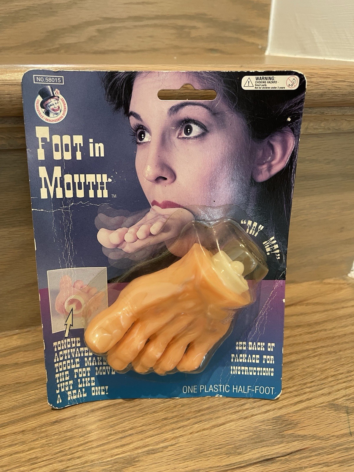 Vintage Novelty Toy Foot In Mouth Collegeville Horror Halloween Feet Odd Prop
