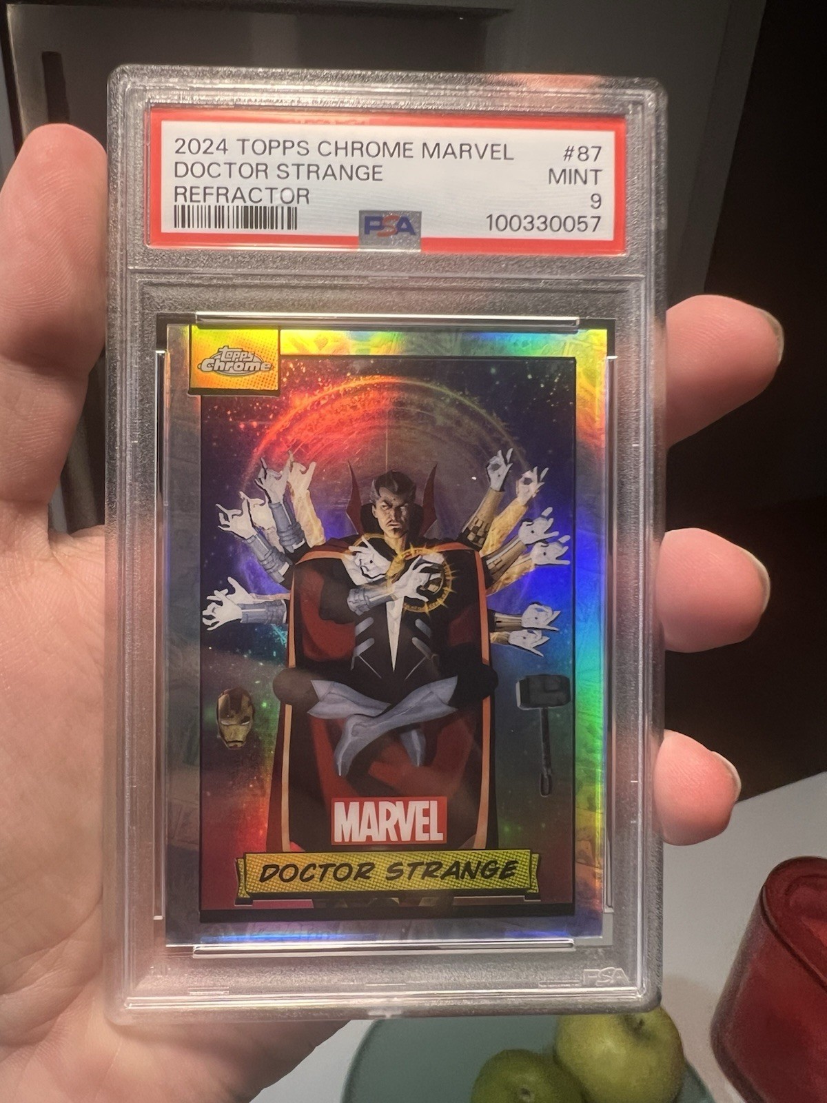 2024 Topps Chrome Marvel Doctor Strange Refractor #87 PSA 9