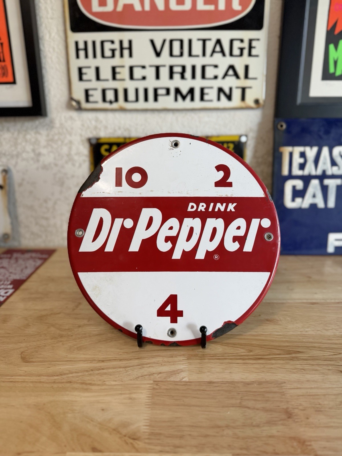 RARE Vintage Antique Dr. Pepper 10-2-4 Porcelain Round Sign RARE Vintage Antique Dr. Pepper 10-2-4 Porcelain Round Sign