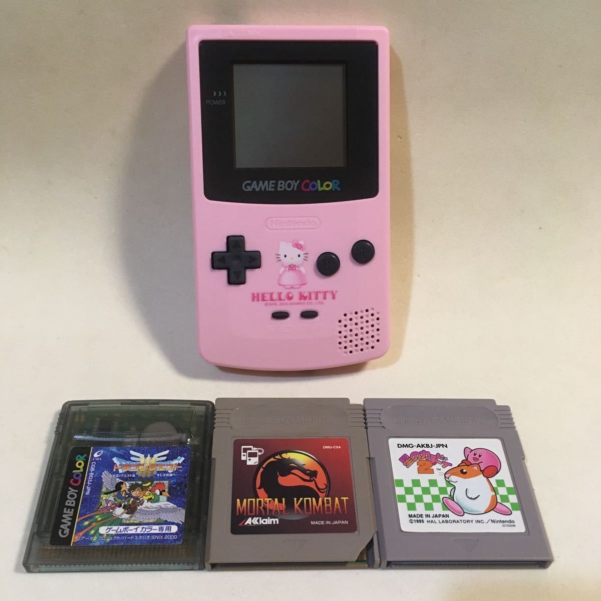 Game Boy Color Hello Kitty CGB 001   Dragon Quest III. Mortal Kombat Kirby 2