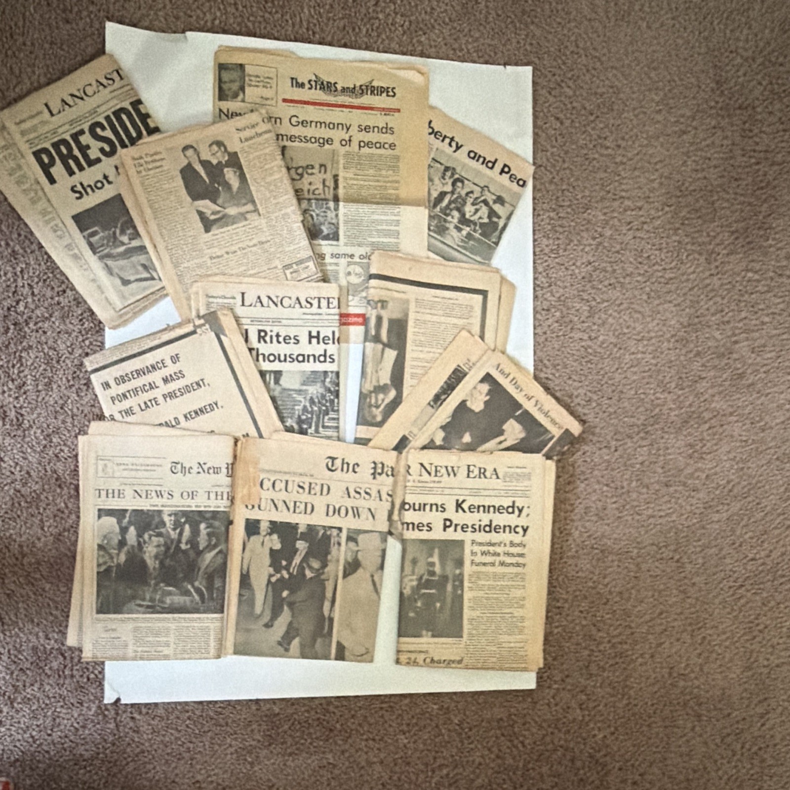 Lot of 11 JFK Assassination Newspapers November 1963 John F. Kennedy Death