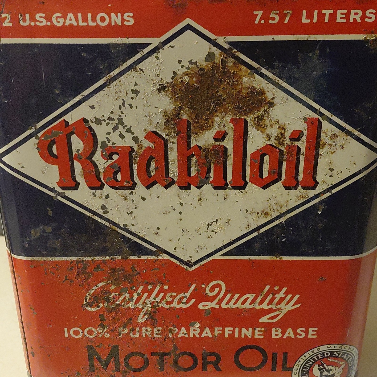 Rare Vintage 1950\'s Radbiloil Radbill Oil Co 10 Quart Motor Oil Tin Empty