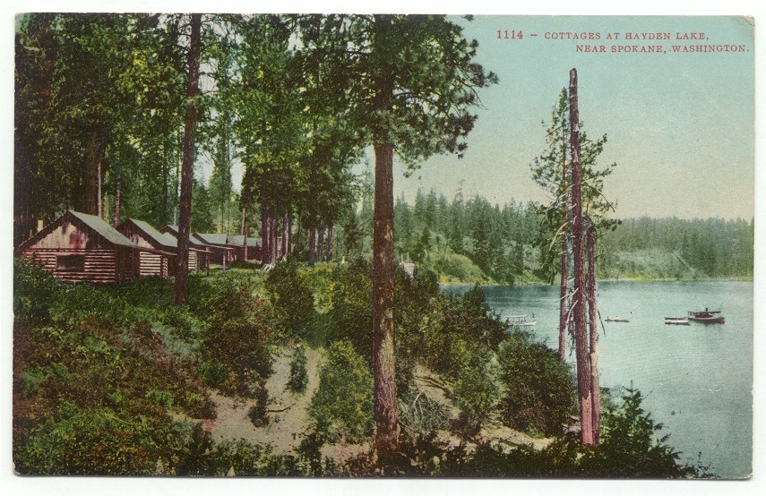 Spokane WA Cottages at Hayden Lake Postcard Washington Spokane WA Cottages at Hayden Lake Postcard Washington