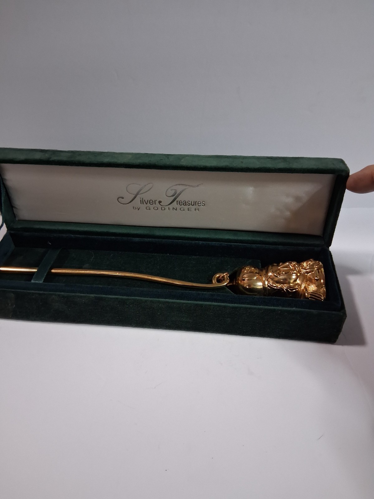 Vintage Godinger Silver Treasures Gold Santa Candle Snuffer with the Box Vintage Godinger Silver Treasures Gold Santa Candle Snuffer with the Box