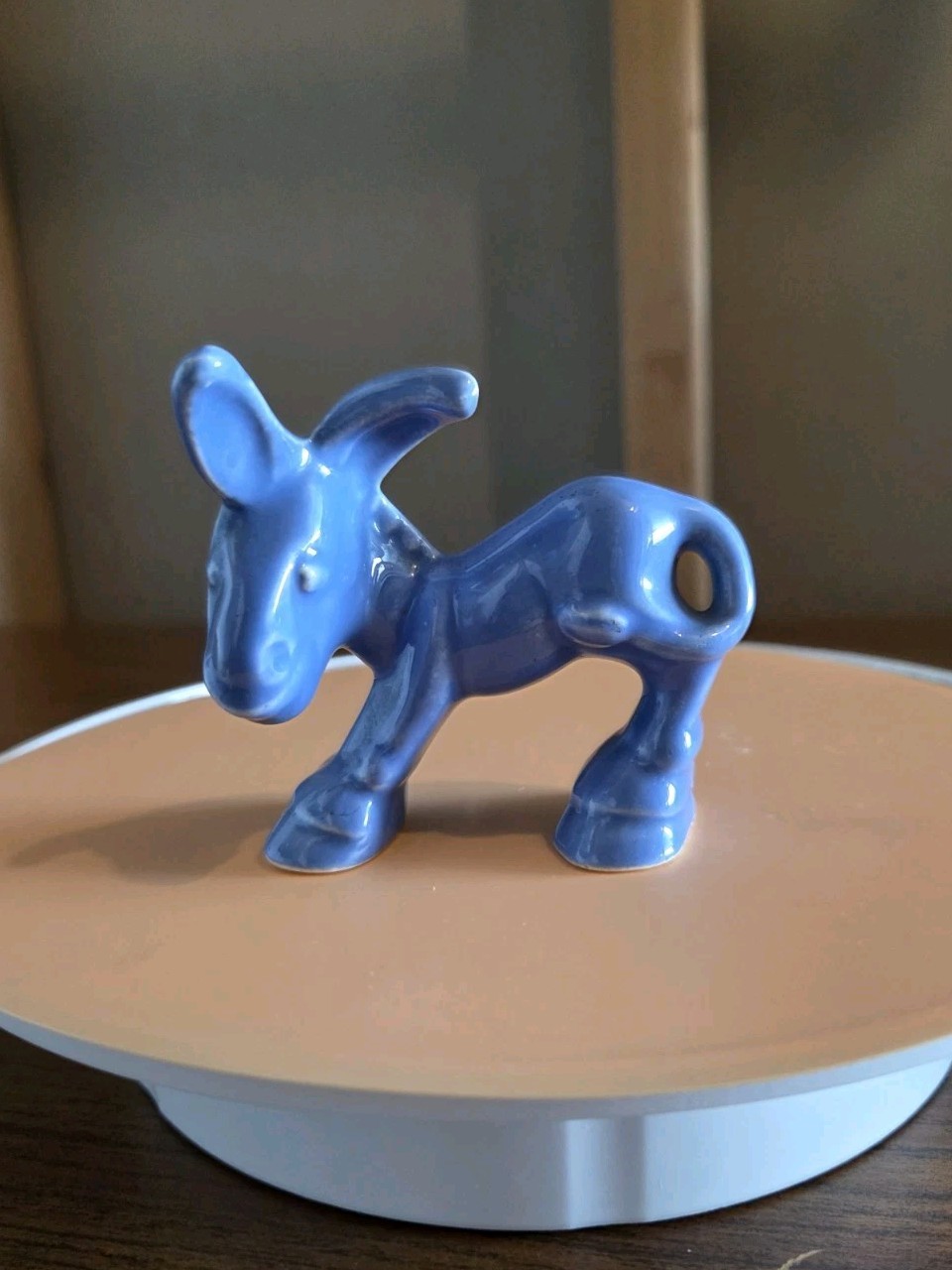 Rare Color Homer Laughlin Harlequin Donkey Figurine Mauve Blue Glaze Rare Color Homer Laughlin Harlequin Donkey Figurine Mauve Blue Glaze