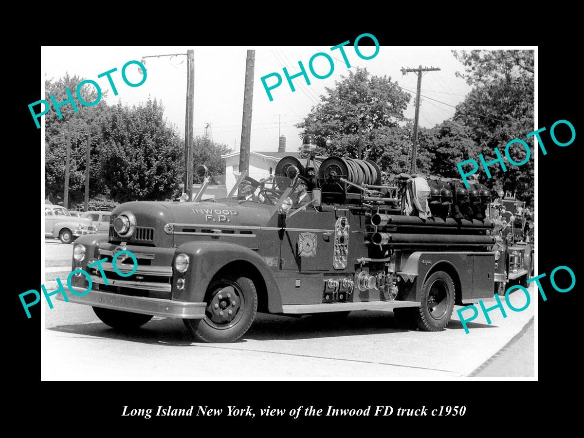 Long Island New York Inwood Fire Department Truck c1950 1 Old Historic Photo Long Island New York Inwood Fire Department Truck c1950 1 Old Historic Photo