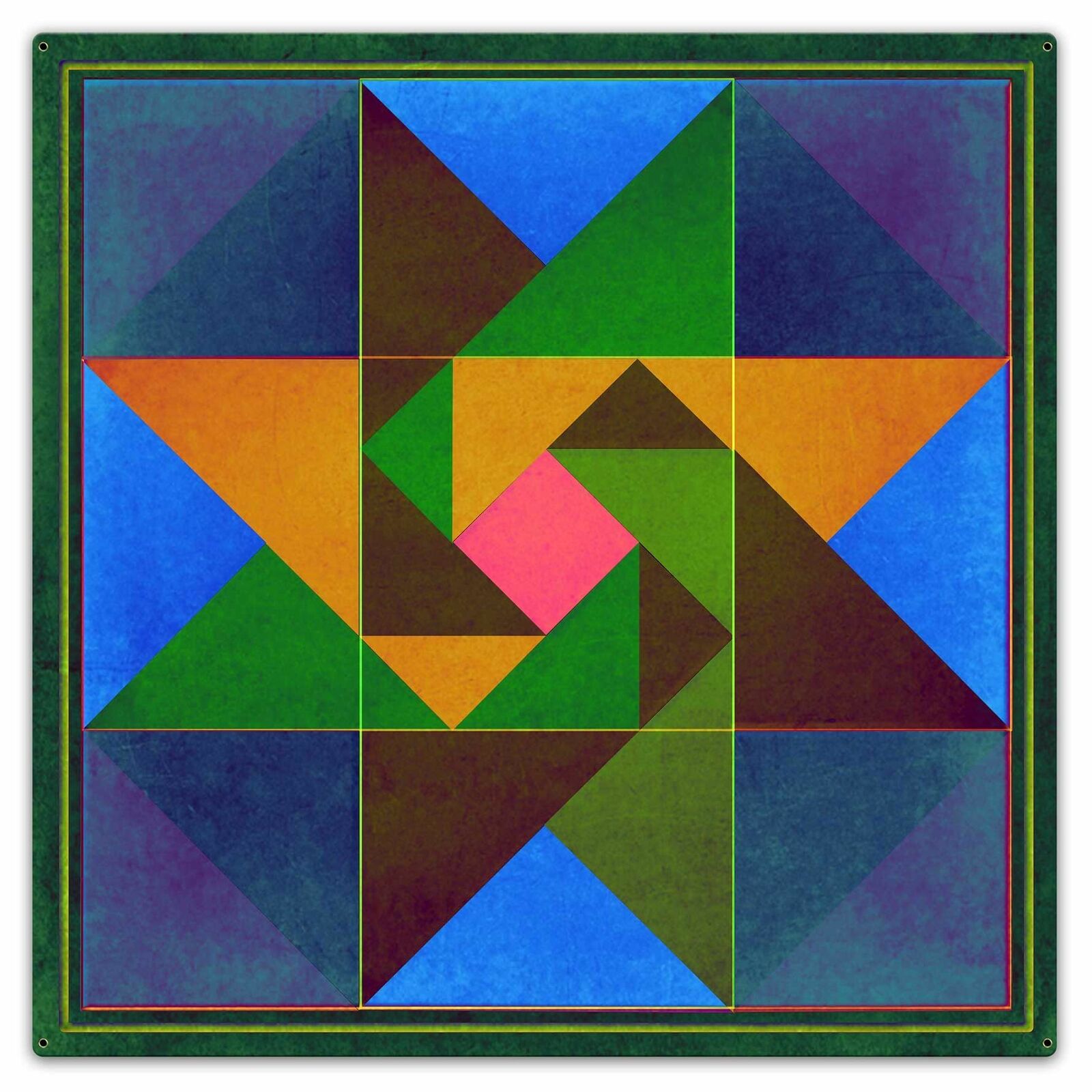 TRIANGLE BLUE QUILT BLOCK PATTERN 36\